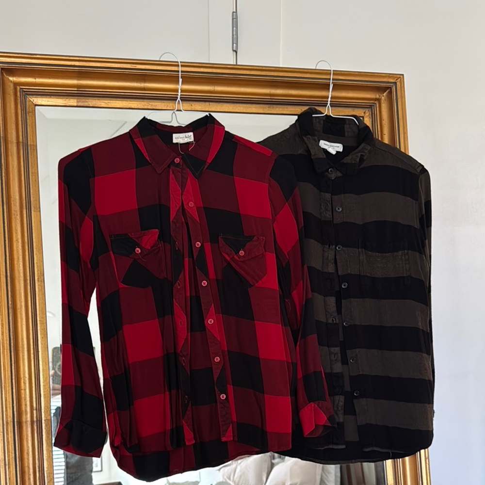 Lot of two great winter button down tops for size Small